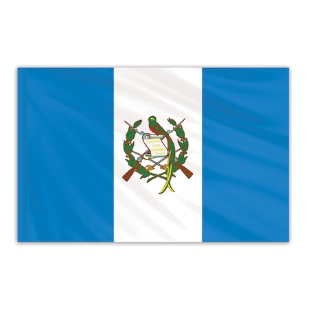 Guatemala Indoor Nylon Flag With Seal 5'x8'